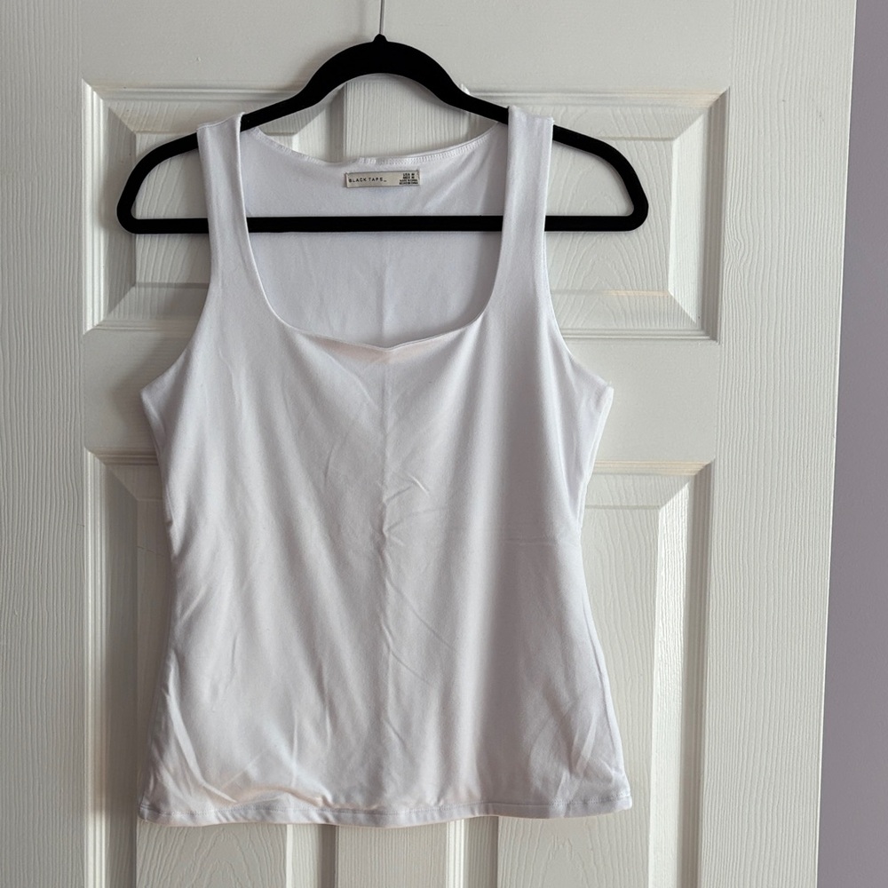 Black Tape Classic White Tank Top